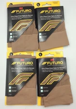 3M Futuro Ultra Sheer Knee Highs for Women, Compression Moderate, Large, 4/PAIRS