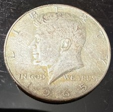 1965 Kennedy Half Dollar 40% Silver Circulated Coin 50C Uncertified