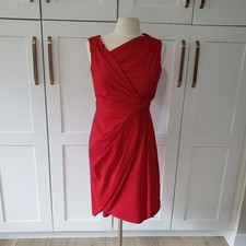 Suzi Chin Dress Womens 2 Red Ruched Sheath Cocktail Party for Maggy Boutique