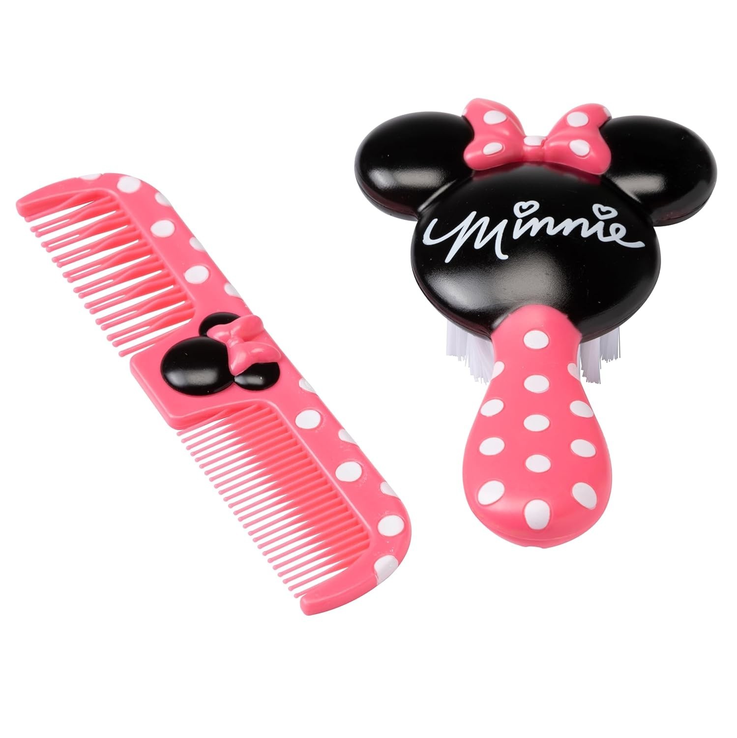 Disney Baby Minnie Mouse Hair Brush & Wide Tooth Comb Set for Infant/Toddler