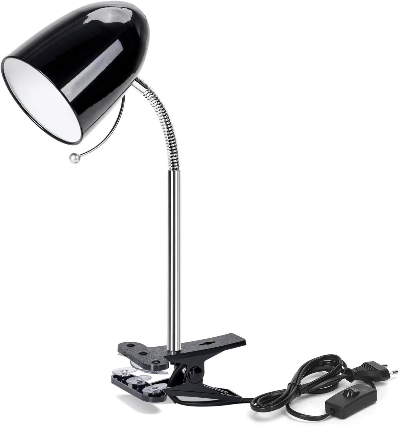Lampada Vintage con Pinza E27 Metallo Nero Opaco - Design Esclusivo