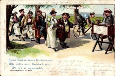 Litho Come Karline, we want to go to Seckbach, Lyre Box,... - 11424445