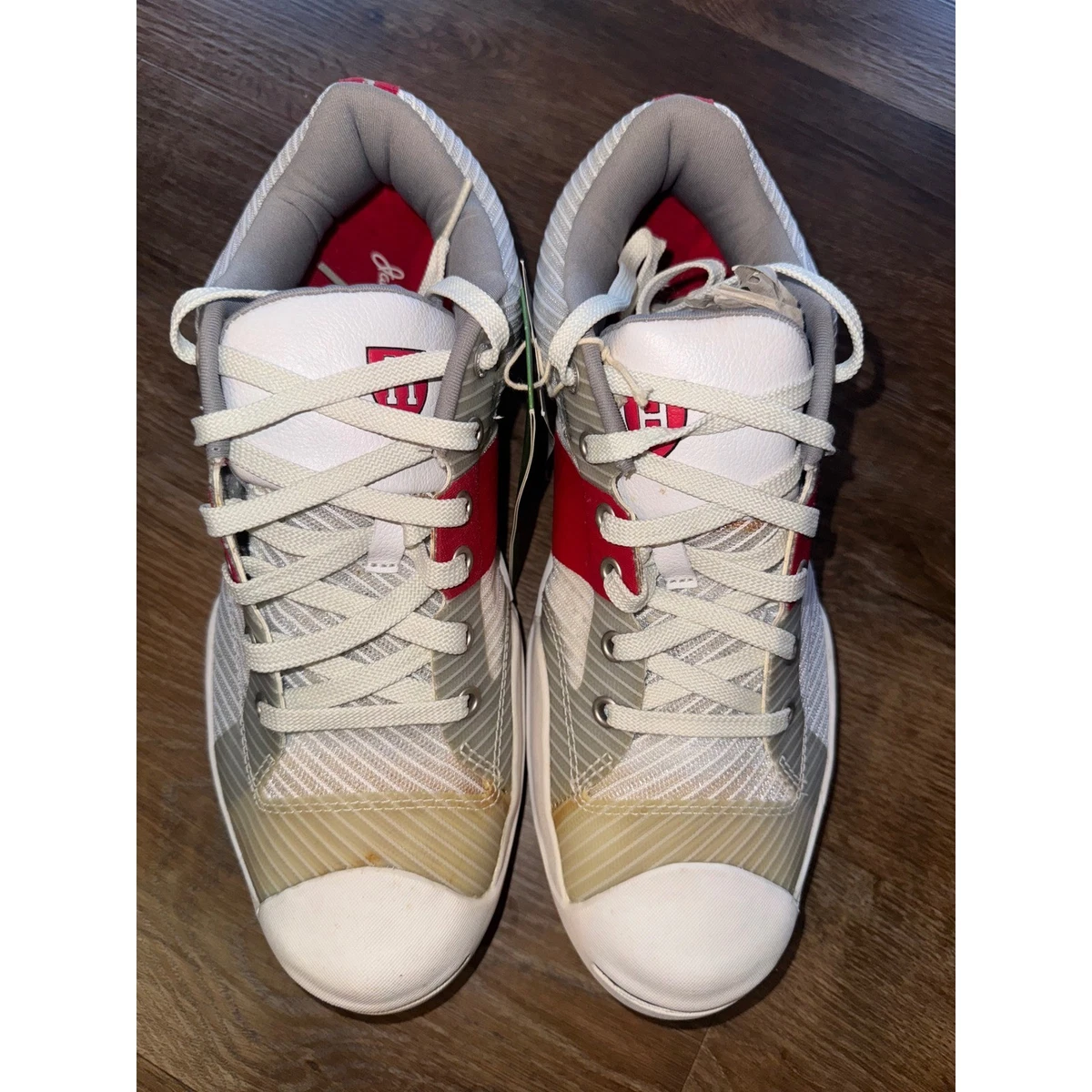 Converse Jack Purcell Low Top Sneaker Herren Größe 11 Weiß Rot Textil