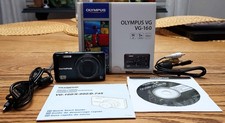 Olympus VG-160 14 MP Digital Camera HD Movie 5x Zoom w/Charging Cord Tested 
