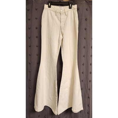 #ad FRAME The Extreme Flare Trouser Women 24 0 Natural Clean Off White NWOT Hippie $125.00
