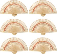 60 Pack Sandalwood Fans Wedding Favors, Hand Held Folding Wooden