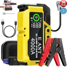 Car Jump Starter 4000A Air Compressor Portable Battery Booster Tire Inflator New