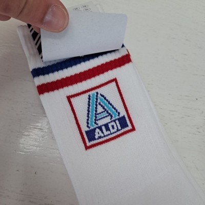 ALDI Nord Socken weiß NEU OVP Größe 43 - 46 original 1 Paar 2 Stück Aldimania 