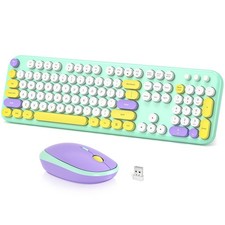 Wireless Keyboard and Mouse Combo, Typewriter Full Size Keyboard with Number ...