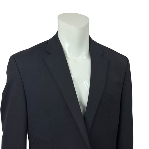 Chaps Ralph Lauren Mens Blazer 42R Black Jacquard Stripe Wool Sport Coat Jacket - Picture 4 of 12