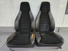 PAIR USED ORIGINAL RECARO PORSCHE 911 SC BLACK PINSTRIPE FRONT BUCKET SEATS #3