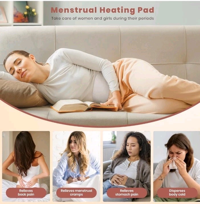 Portable/Rechargeable Heating Pad for Cramps & Back Pain Menstrual Cramp Relief