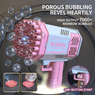 40 Hole Bubble Machine Automatic Bubble Blower Outdoor Toy No Battery Needed