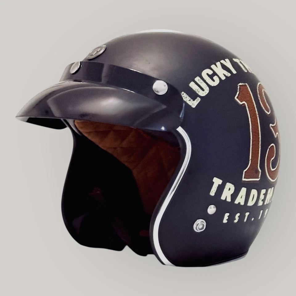 Torc Motorcycle Helmet Del Mar T-50 Size M 3/4 Open Face Matte Black Retro Style - Image 4 of 4