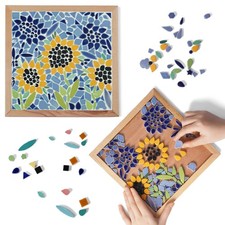 Sunflower Ceramic Mosaic Art Kit, DIY Mosaic Tile Craft Kit, Easy to Make, No...