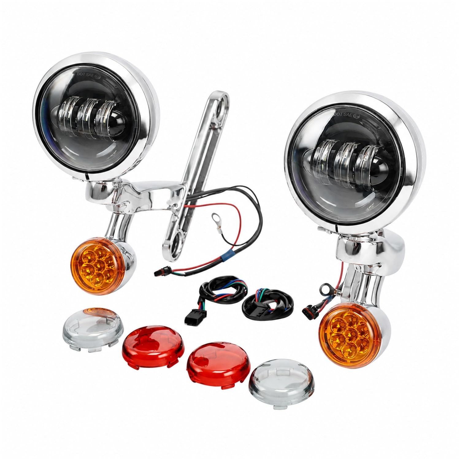 LED Fog Light Turn Signal for Harley 1997 2013 Touring Street Glide Road King
