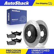 Rear Drilled Slotted Brake Rotors Ceramic Pads for 2015-2017 Lincoln MKT
