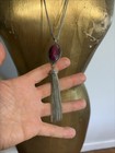 Red Eye Stone Dangle Vintage Necklace  — photo 6