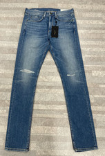 NWT $275 Rag&Bone Fit 1 Aero Stretch Skinny Jeans In Morrow With Holes Size:31x3