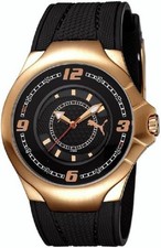 PUMA PU101681004 Slim Pedal II Motorsport Herrenuhr Uhr Neu Sport Schwarz NEW