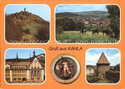 Kahla Thuringia Leuchtenburg City Hall coat of arms defensive tower city wall