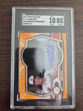 Juan Soto 2021 Topps Five Star Orange Pentamerous Penmanship Auto 3/3 SGC 8 10
