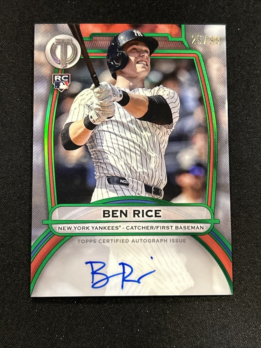 2025 Topps Tribute Ben Rice Auto GREEN /99 YANKEES RC | eBay