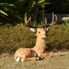 Forest Fawn Baby Deer Statue - Sika Deer Figurine, Full Color Indoor/Outdoor ...