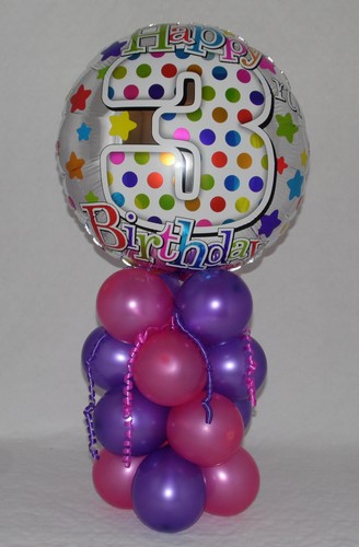 3° COMPLEANNO - ETÀ 3 - DISPLAY PALLONCINO IN LAMINA - CENTROTAVOLA - Foto 4 di 6