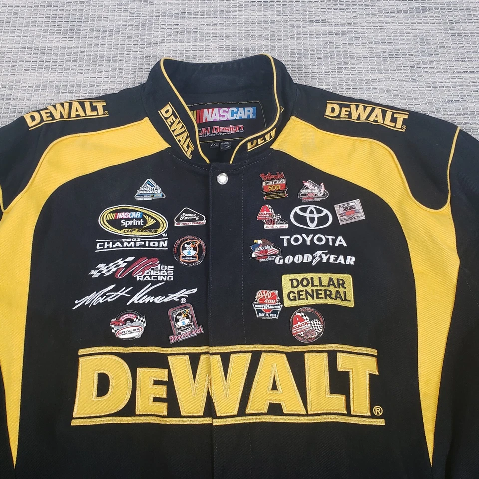 Matt Kenseth Racing Jacket Men's XL DeWalt 2003 Champion NASCAR JH Design Pins - Image 2 of 4
