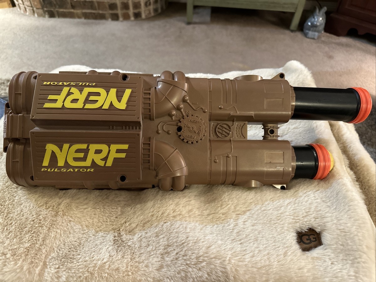 フロイト 2 Vintage 1998 Nerf Pulsator Double Cannon Brown Toy Gun. Cosplay 3