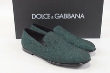 Dolce&Gabbana NWB Loafers / Slippers Size 41 8 US In Dark Green Floral Motif 