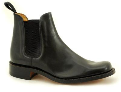 Loake Rahmengenähter Premium Herren Slip On Black Polished Chelsea Boot 1301B