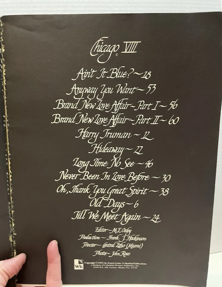 CHICAGO VIII sketch scores with Poster First edition 1975 - Image 2 of 3