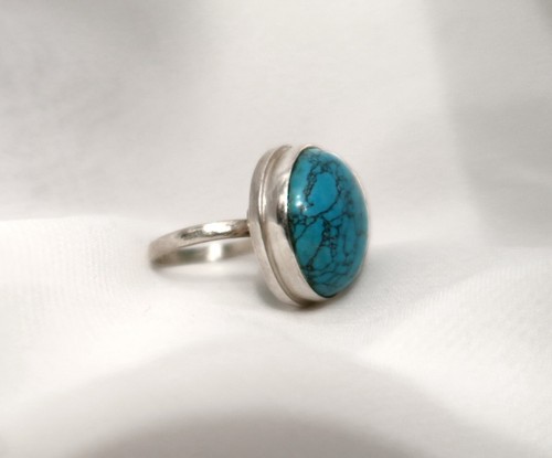925 Echt Silber *** Echter TÜRKIS *** Großer Ring Gr. 58, UNIKAT - Bild 13 von 18