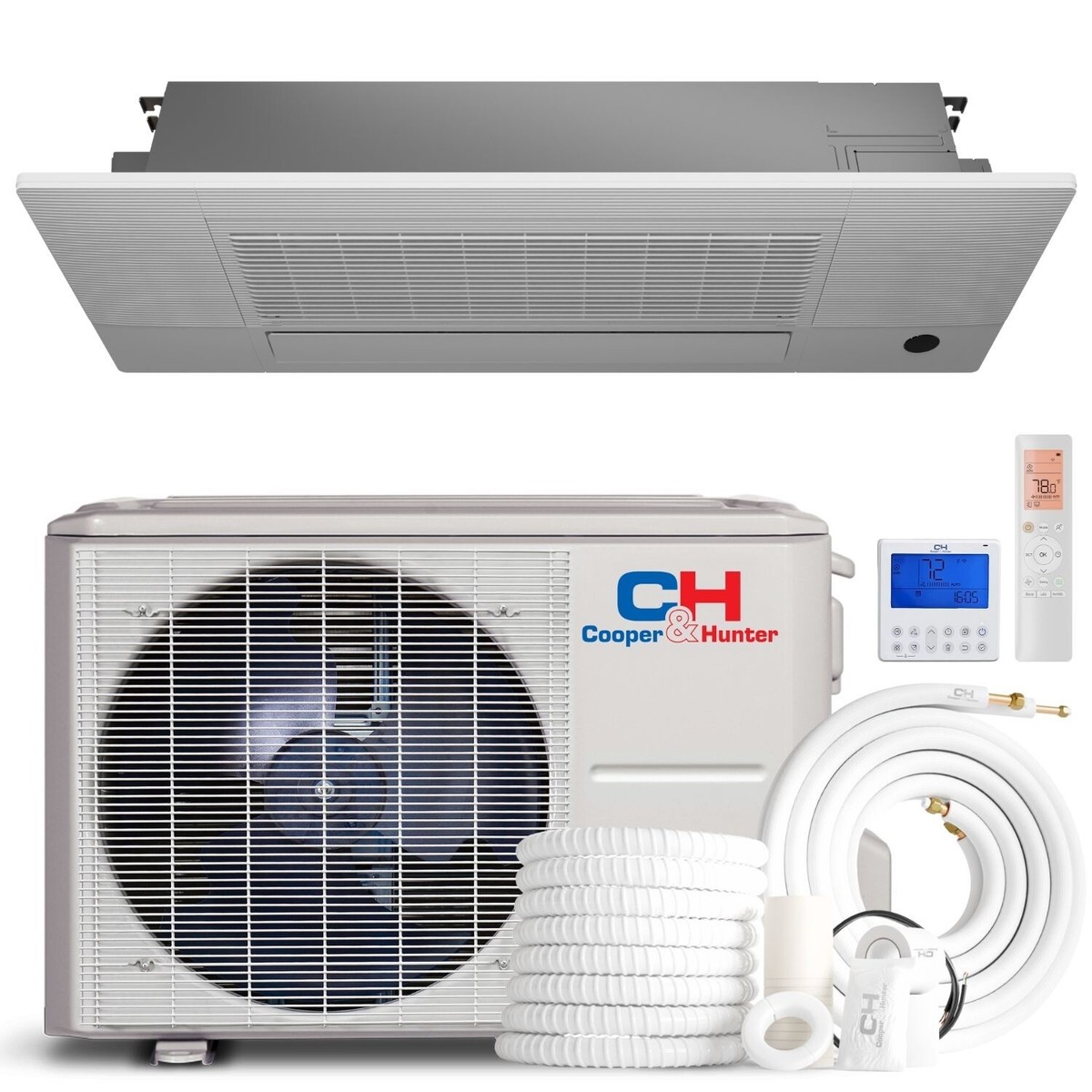 Ceiling Cassette Mini Split Fan Daikin 18,000 BTU 18 SEER Dual Zone Ceiling  Cassette Mini Split, image size:1200x1200