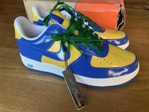 Nike Air Force 1 Premium Low Brazil World Cup Sz 8 Blue & Yellow Sneakers NEW