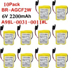 10Pcs BR-AGCF2W 6V 2200mAh A98L-0031-0011 L Battery For FANUC CNC Black Plug