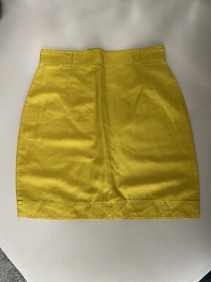 GIANNI VERSACE Vintage Yellow Linen Skirt IT 44