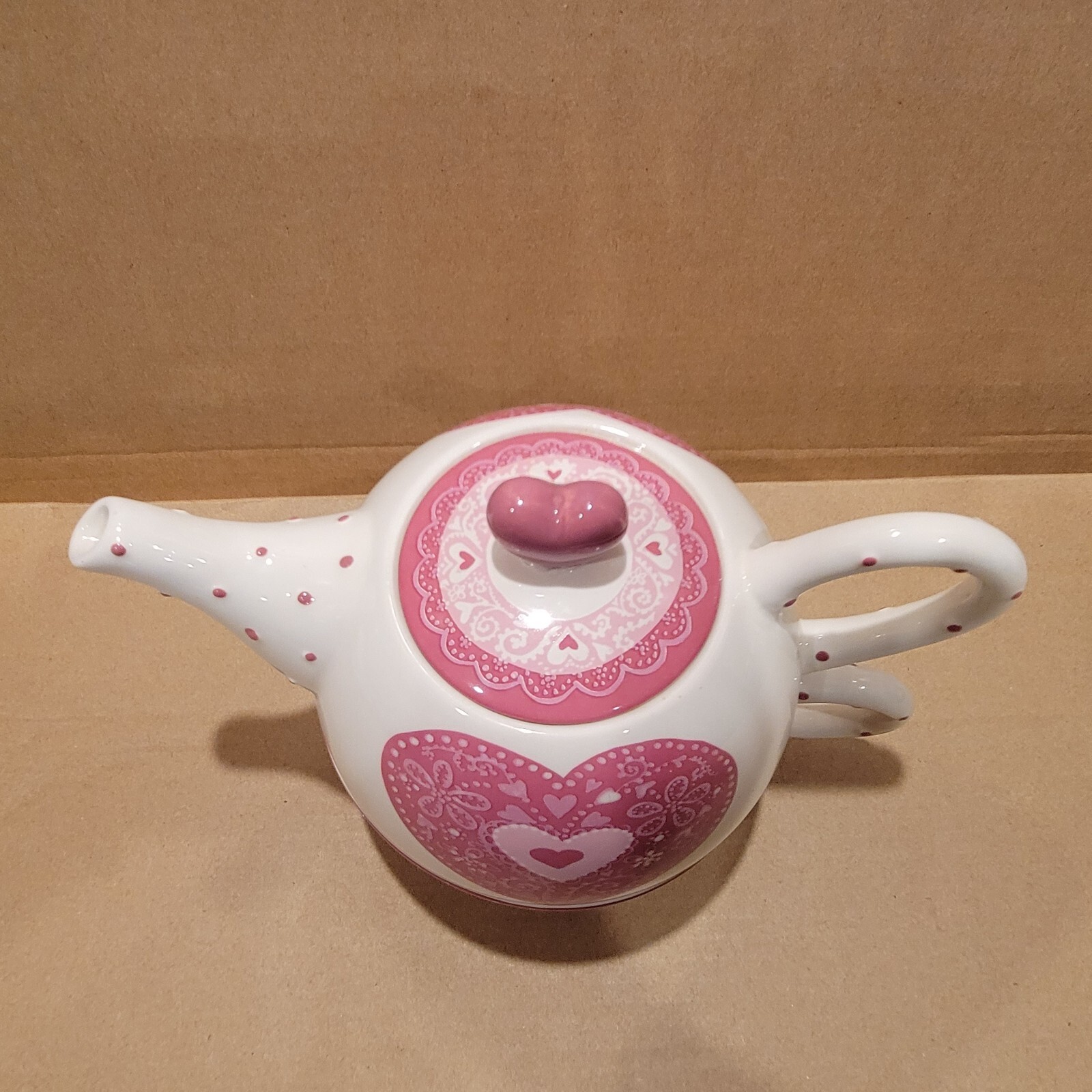Global Design Connection Kate Williams Teapot & Cup Set Pink Hearts Polka  Dots | eBay