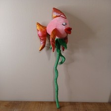 Toys R Us Animal Alley Pink Fish Plush Flower Wire Bendable Stem