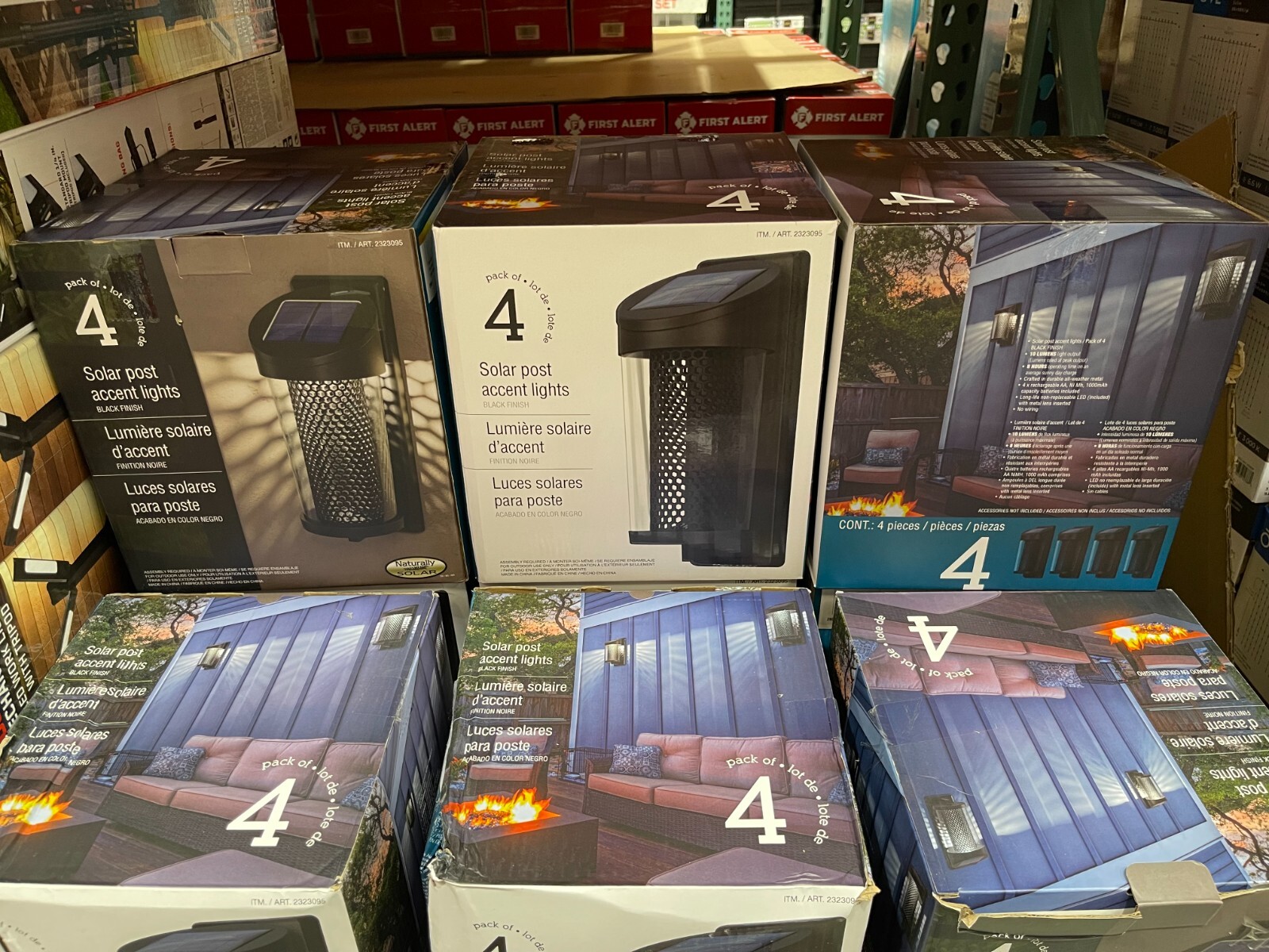 GTX Solar Post Accent Lights, 4 Pack, 10 Lumen Wall Light