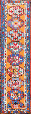 Natural Dye Anatolian Turkish 12' Runner Rug Hand-Knotted 3x12 ft