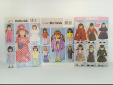 BUTTERICK #3875, #B4089 AND #5110 PATTERNS, 18" DOLL CLOTHES (LOT OF 3)
