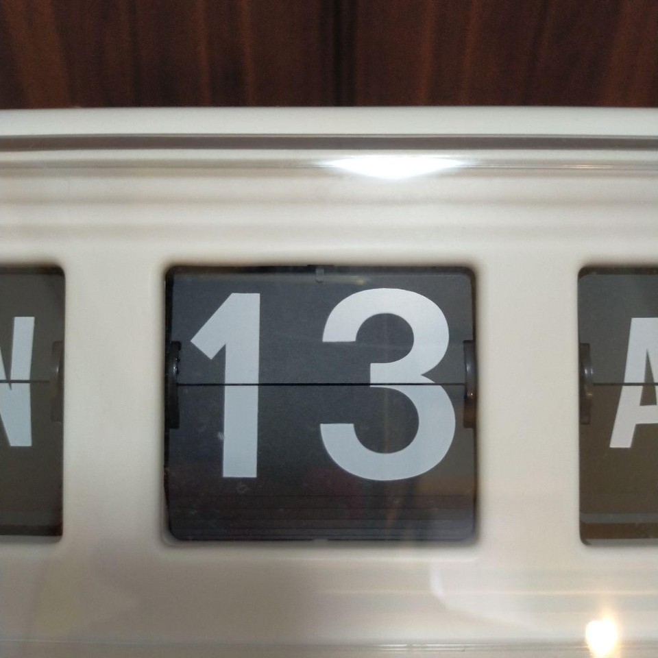 TWEMCO Desktop Wall Clock Analog Flip Clock BQ-38 Retro Calendar, From ...