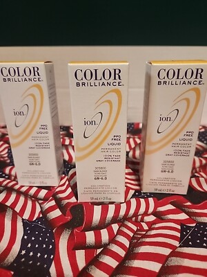 Ion Color Brilliance PERMANENT HAIR COLOR  Dark Blonde 6N-6.0  YOU GET 3 Boxes!!