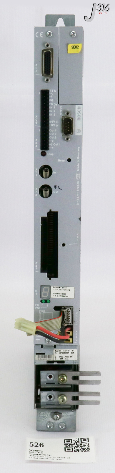 526 BOSCH SERVO DRIVE, DM 15K 1101-D 1070080954-206