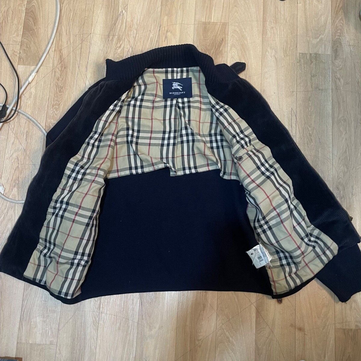 BURBERRY LONDON Jacket bomber coat nova Check Corduroy Merino Wool