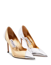 Jimmy Choo Cass 95 Metallic Pointed Toe Pumps MSRP $950 Size 39.5EU # M2 366 Blm