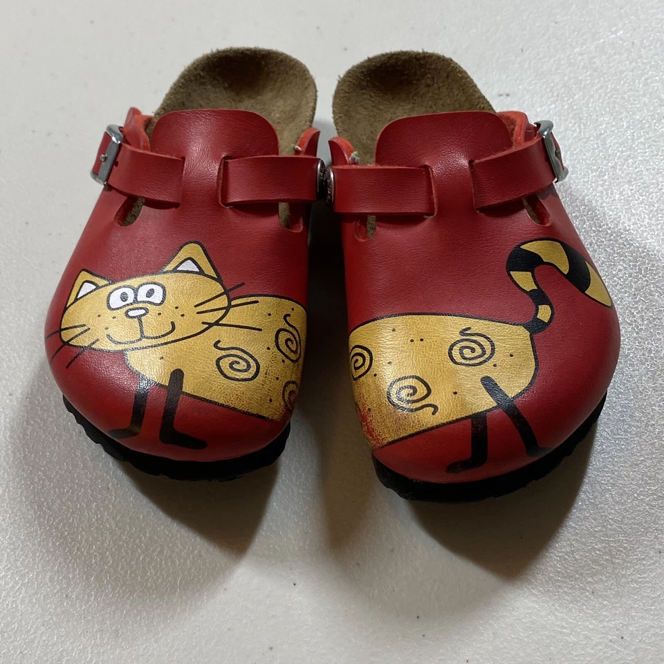 Zuecos Birkenstock Birki's Niños Woodby Rojo Bridget el Gato Rojo y Amarillo Talla C8 Foto 2 de 4